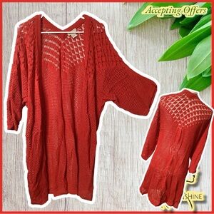 Lucky Brand - Sz XL - 3/4 bat wing sleeve cardigan - airy & flowy - nice pattern